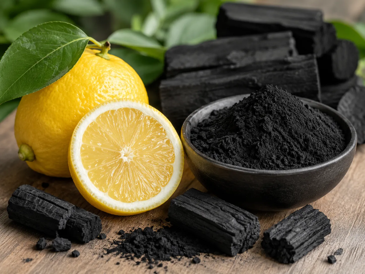 Citron et charbon végétal