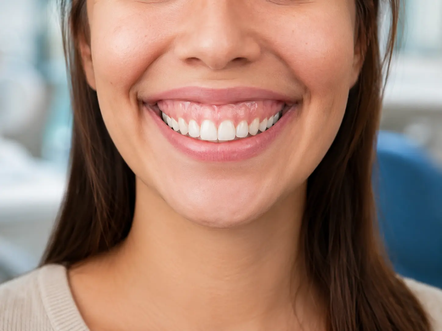 Sourire gingival pouvant bénéficier d’une gingivectomie