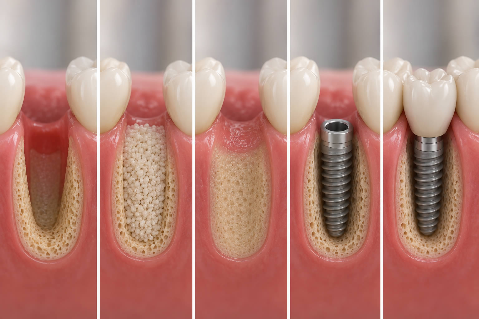 Greffe osseuse puis pose d’implant dentaire